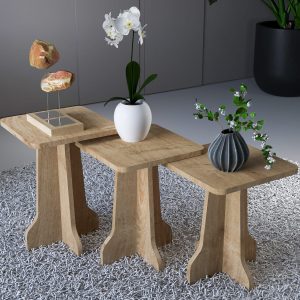 Lurus 3 Lü Zigon Sehpa Safir Meşe