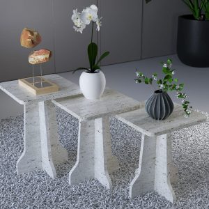 Lurus 3 Lü Zigon Sehpa Traverten